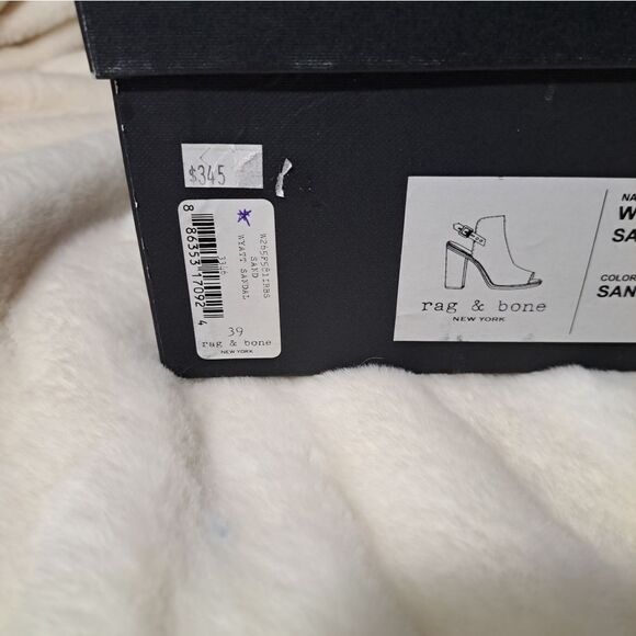 NIB Rag & Bone Wyatt Leather Sling Back Sandals In Sand - Picture 16 of 16